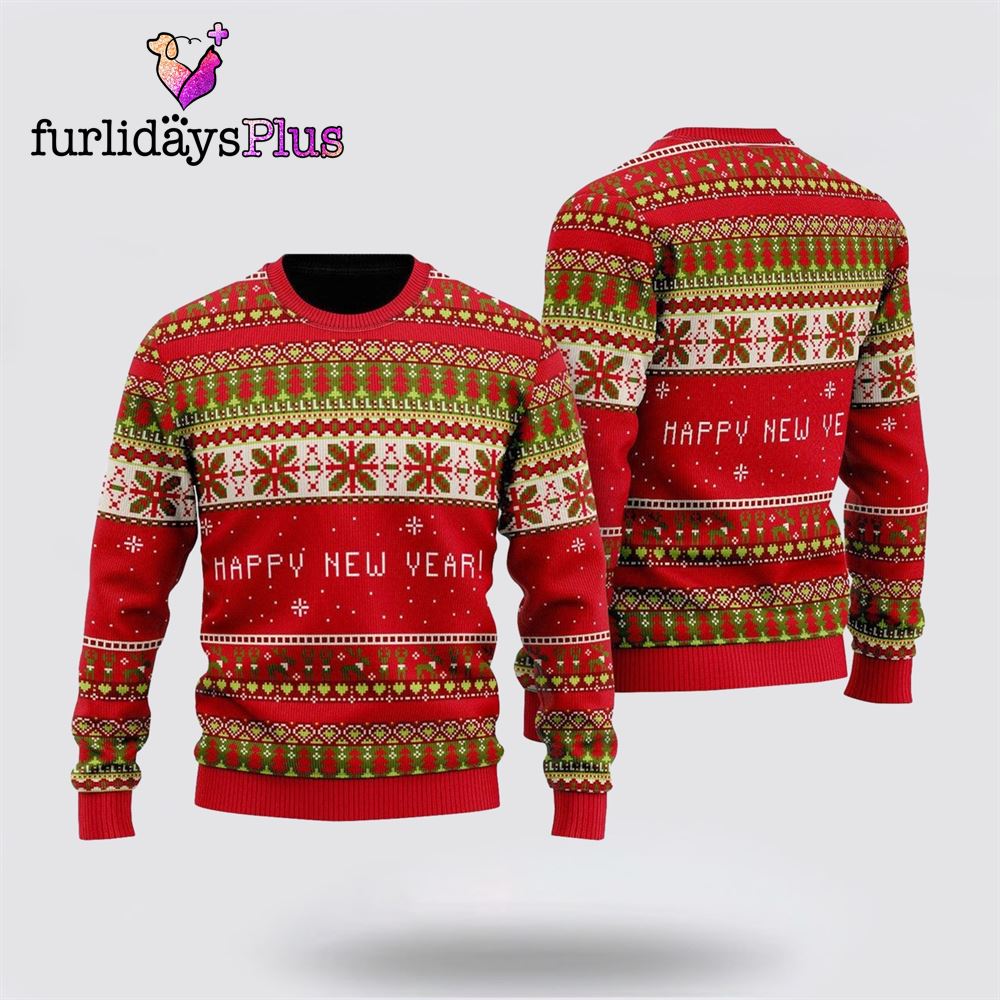 Red Xmas Wonderful Party Pattern Ugly Sweater ,Christmas Ugly Sweater For Men, Women