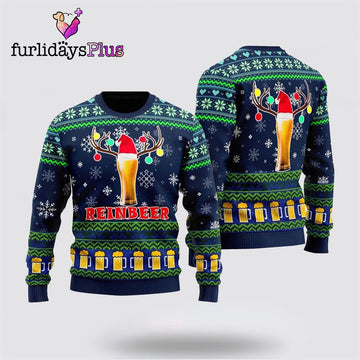 Reinbeer Christmas Beer Funny Ugly Sweater ,Christmas Ugly Sweater For Men, Women