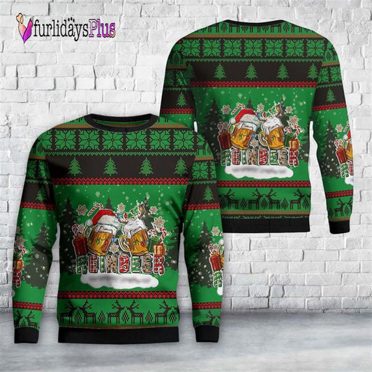Reinbeer With Gifts And Christmas lights Ugly Christmas Sweater For Men And Women, Christmas Gift, Christmas Winter Fashion
