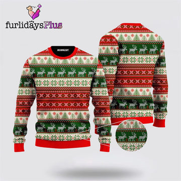 Reindeer Pattern Ugly Sweater, Vintage Tacky Christmas Ugly Sweater ,Christmas Ugly Sweater For Men, Women
