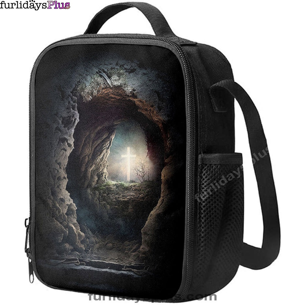 Resurrection Light Empty Tomb With Crucifix Dawn Lunchbag, Religious Lunch Bag, Christian Lunch Bag