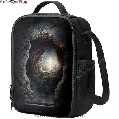 Resurrection Light Empty Tomb With Crucifix Dawn Lunchbag, Religious Lunch Bag, Christian Lunch Bag