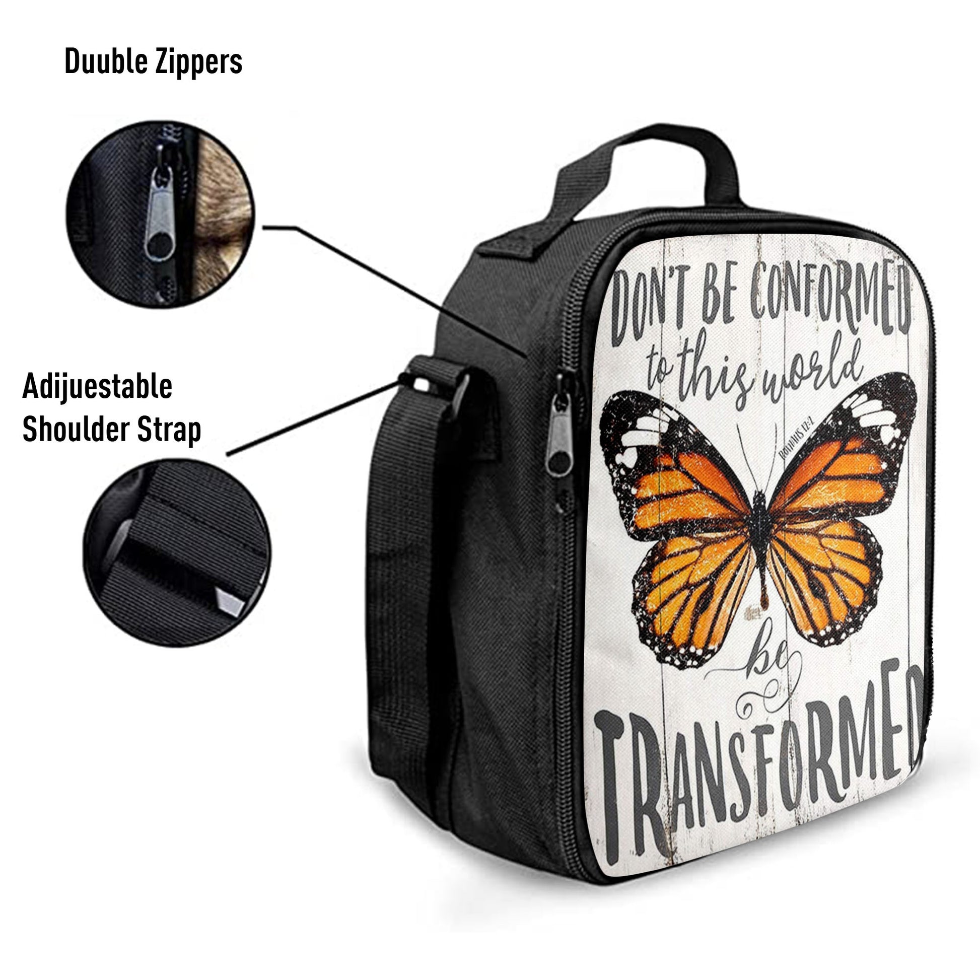 Romans 12 2 Butterfly Lunchbag, Be Transform, ation For Bedroom, Bathroom, Office, Living Room