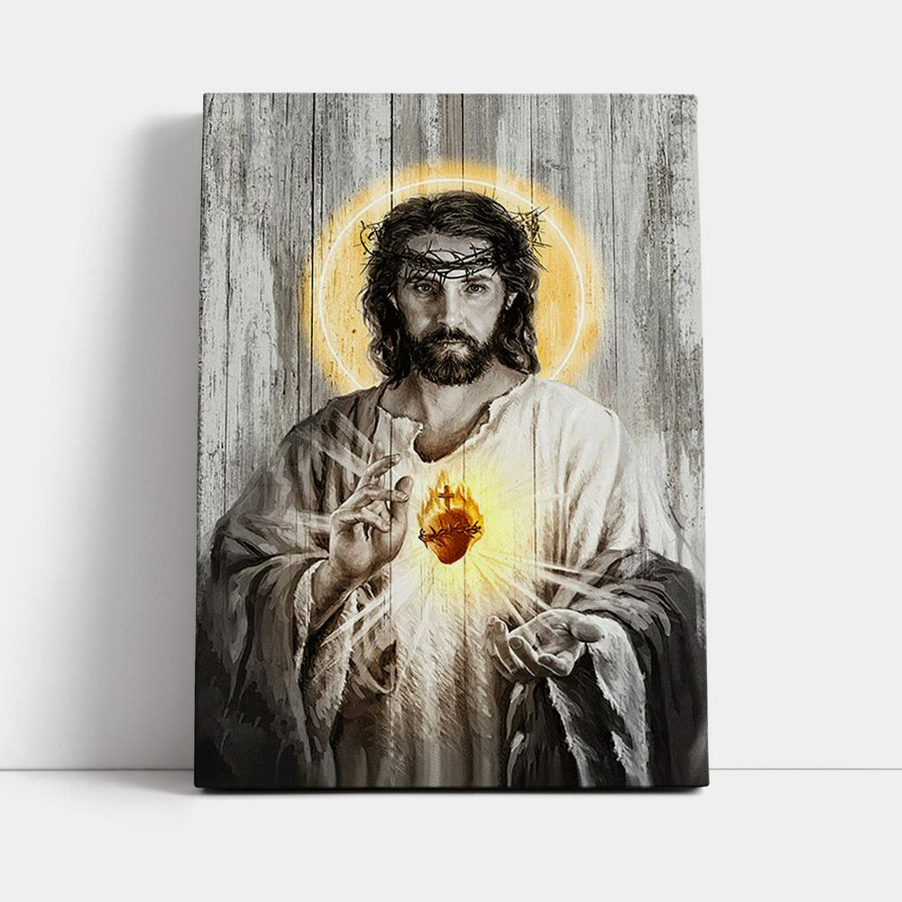 Sacred Heart Of Jesus Canvas Print - Inspirational Canvas Art - Christian Wall Art Home Decor