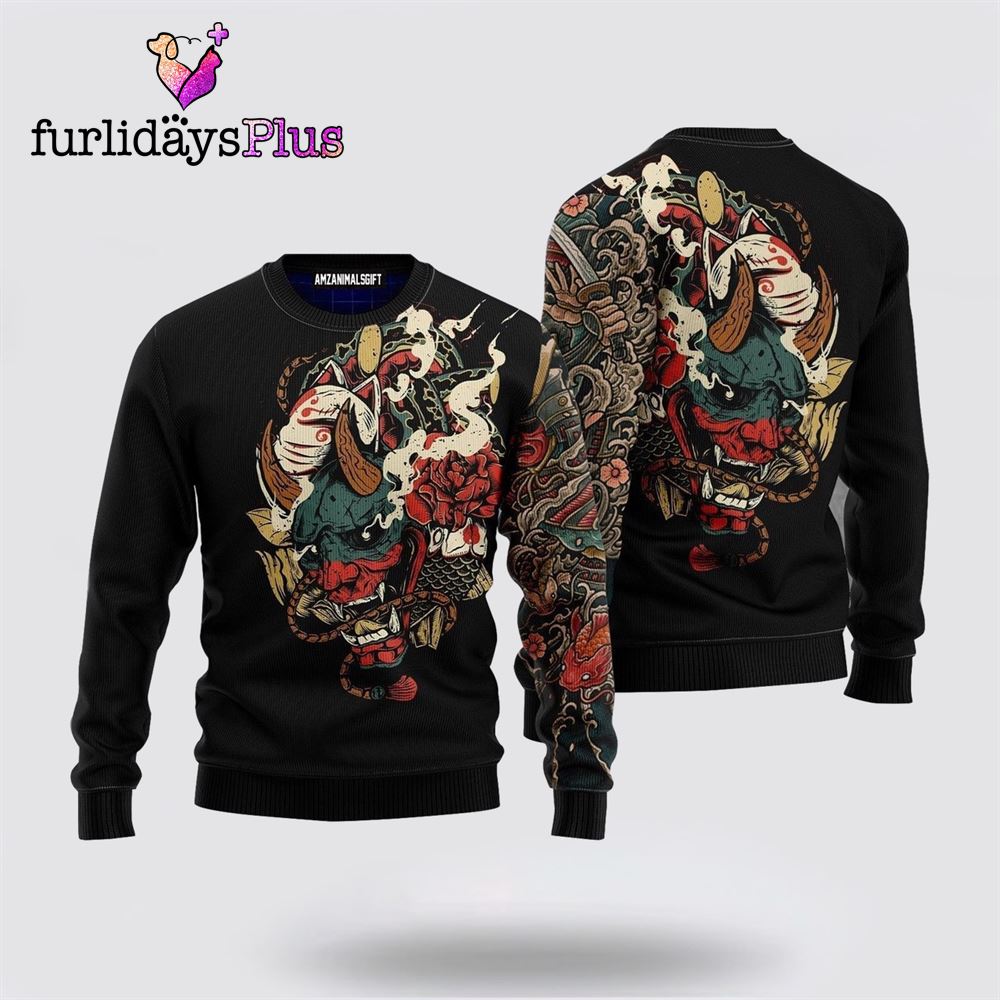 Samurai Tattoo Ugly Sweater ,Christmas Ugly Sweater For Men, Women