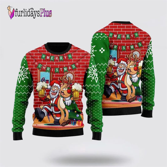 Santa Claus Drunk Merry Xmas Funny Ugly Christmas Sweater For Men And Women, Christmas Gift, Christmas Winter Fashion