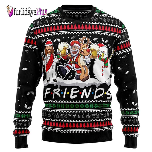 Santa Claus Jesus Friend Ugly Christmas Sweater, Christian Sweater, God Gift, Gift For Christian, Jesus Winter Fashion