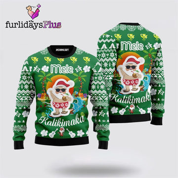 Santa Clause Christmas Ugly Sweater, Mele Kalikimaka Ugly Sweater ,Christmas Ugly Sweater For Men, Women