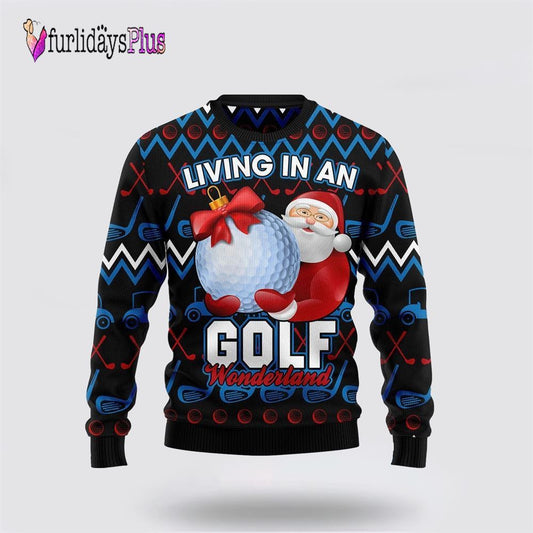 Santa Clause Golf Wonderland Ugly Christmas Sweater For Men And Women, Christmas Gift, Christmas Winter Fashion