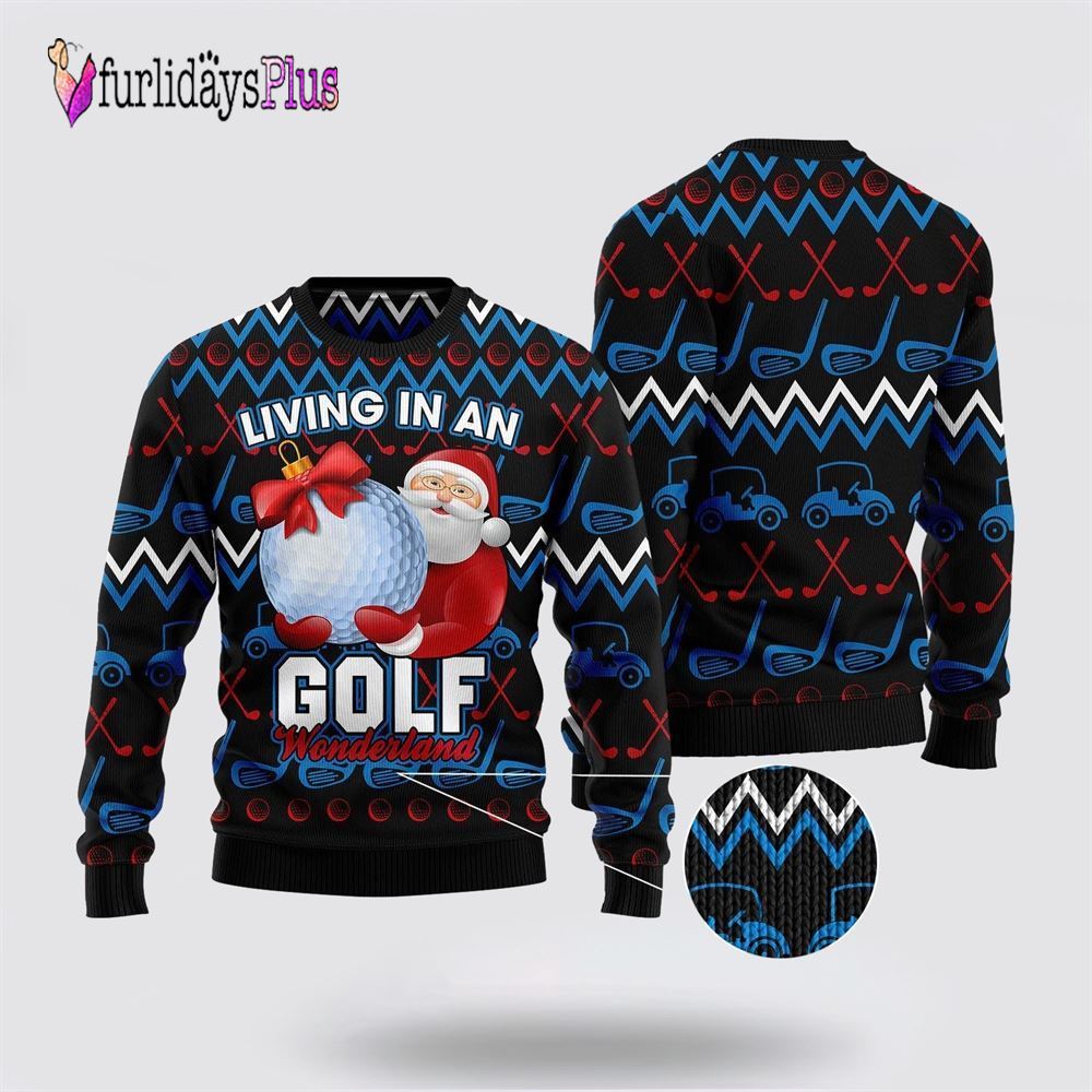 Santa Clause Golf Wonderland Ugly Christmas Sweater For Men And Women, Christmas Gift, Christmas Winter Fashion
