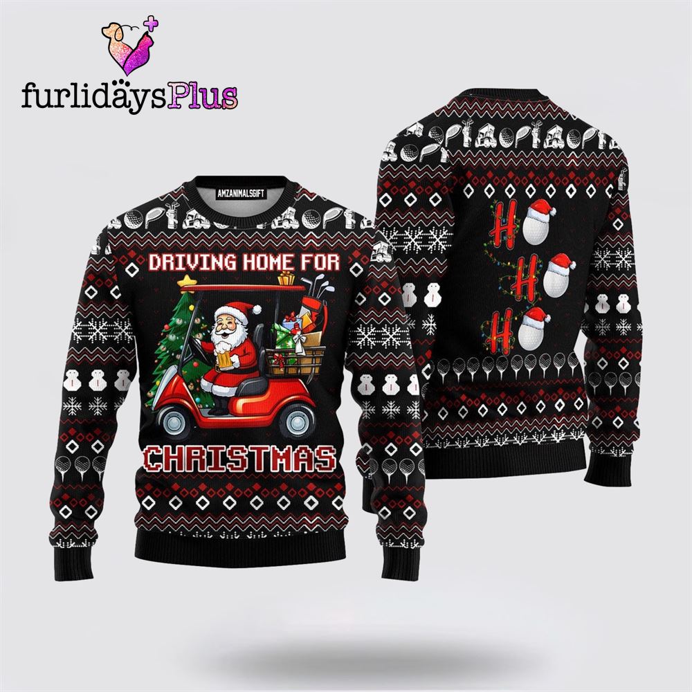 Santa Drinking And Driving Home For Christmas Ugly Christmas Sweater ,Christmas Ugly Sweater For Men, Women