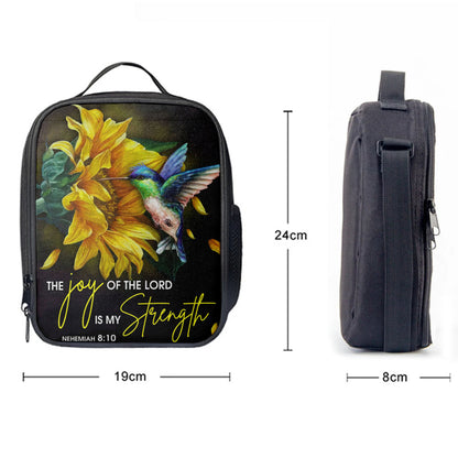 Scripture Nehemiah 810 Hummingbird Sunflower Lunchbag, Bible Verse Lunch Bag, Scripture Lunchbag