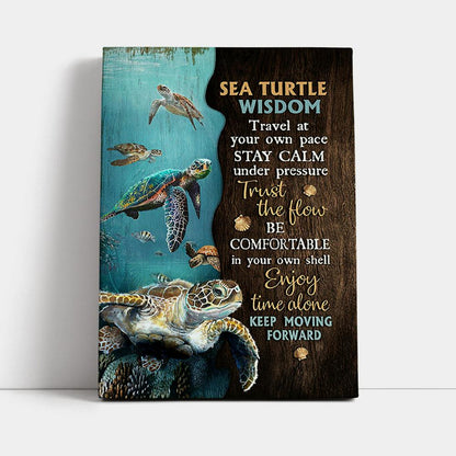 Sea Turtle Keep Moving Forward Canvas Print - Inspirational Canvas Art - Christian Wall Art Home Decor