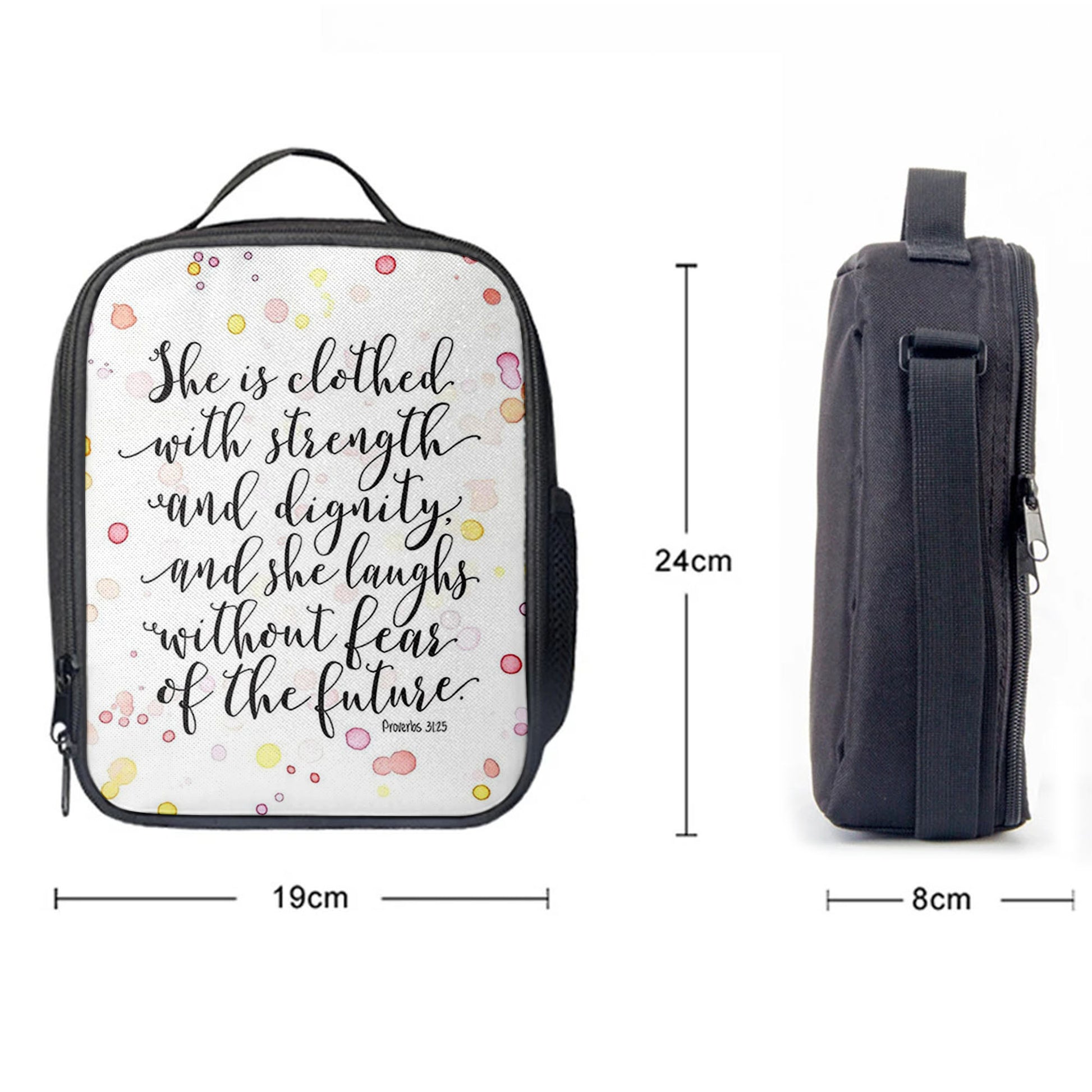She Is Clothed With Strength And Dignity Lunchbag, Proverbs 31 25, Scripture Lunchbag, Religious