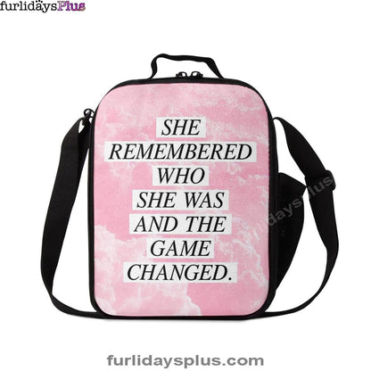 She Remembered Who She Was And The Game Changed Lunchbag, Encouragement Best Friend Gift For Teens, Women, Girls, Bff