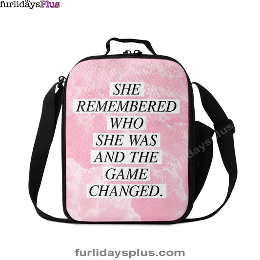 She Remembered Who She Was And The Game Changed Lunchbag, Encouragement Best Friend Gift For Teens, Women, Girls, Bff