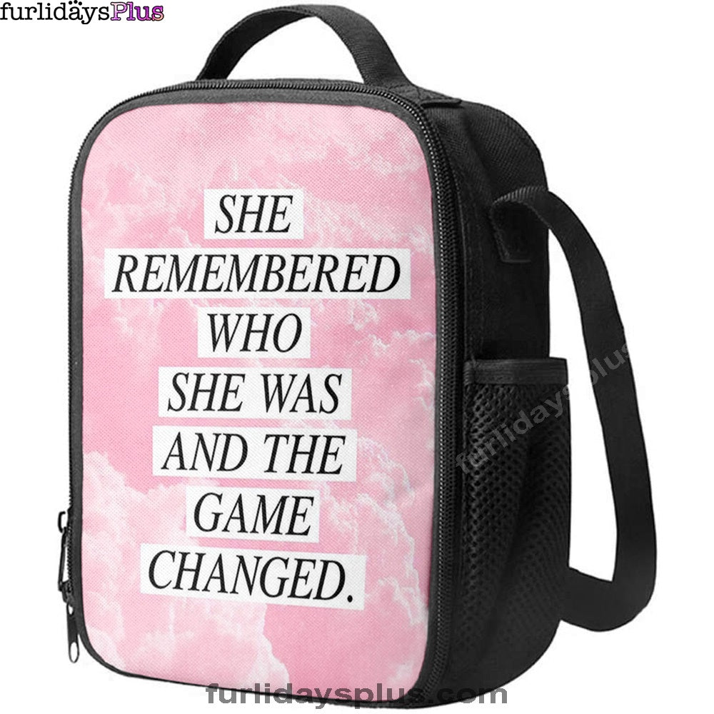 She Remembered Who She Was And The Game Changed Lunchbag, Encouragement Best Friend Gift For Teens, Women, Girls, Bff