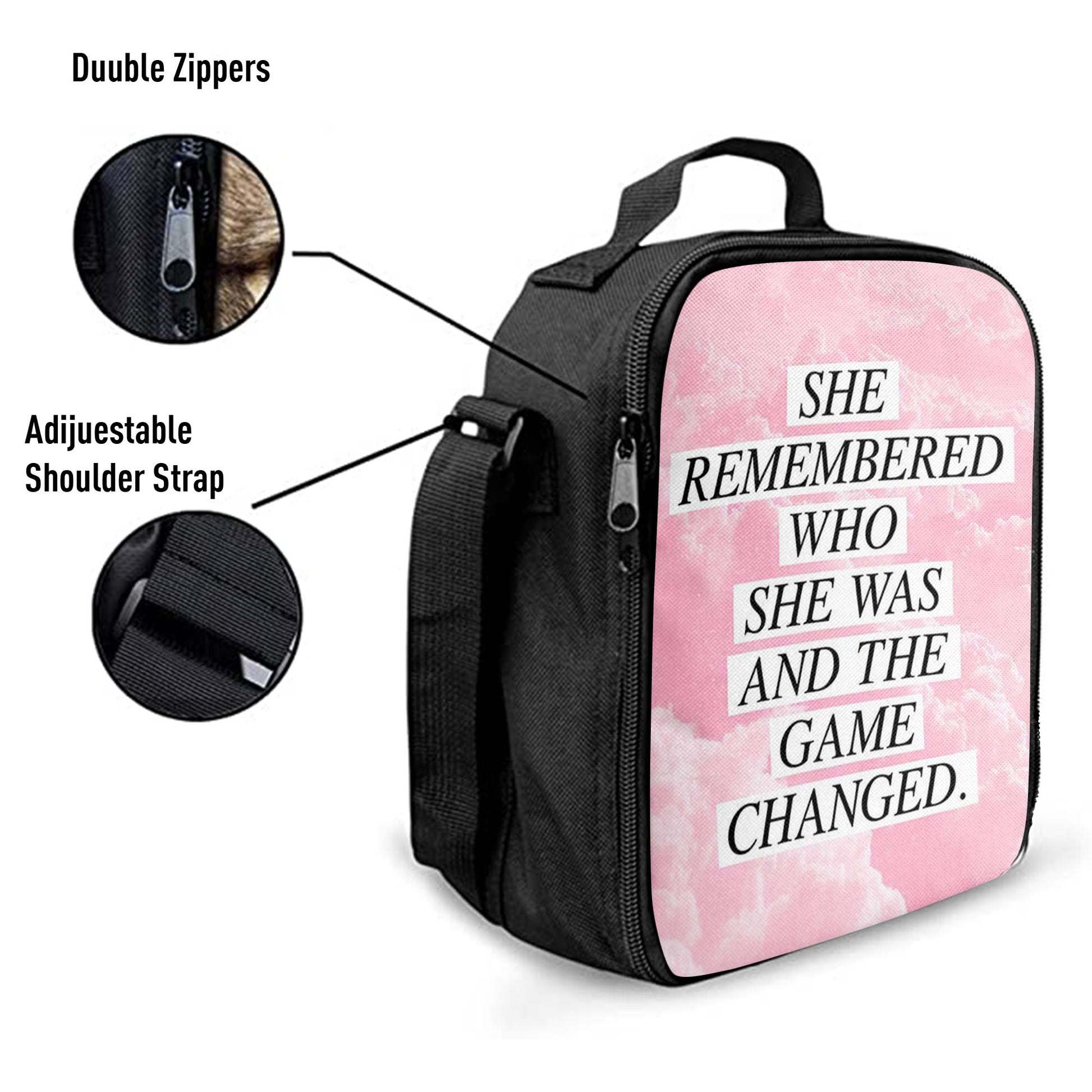 She Remembered Who She Was And The Game Changed Lunchbag, Encouragement Best Friend Gift For Teens, Women, Girls, Bff