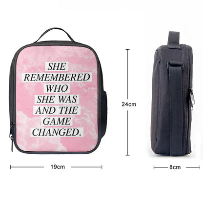 She Remembered Who She Was And The Game Changed Lunchbag, Encouragement Best Friend Gift For Teens, Women, Girls, Bff