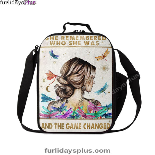 She Remembered Who She Was And The Game Changed Lunchbag , Hippie Boho Motivational Picture, Encouragement Gifts For Women