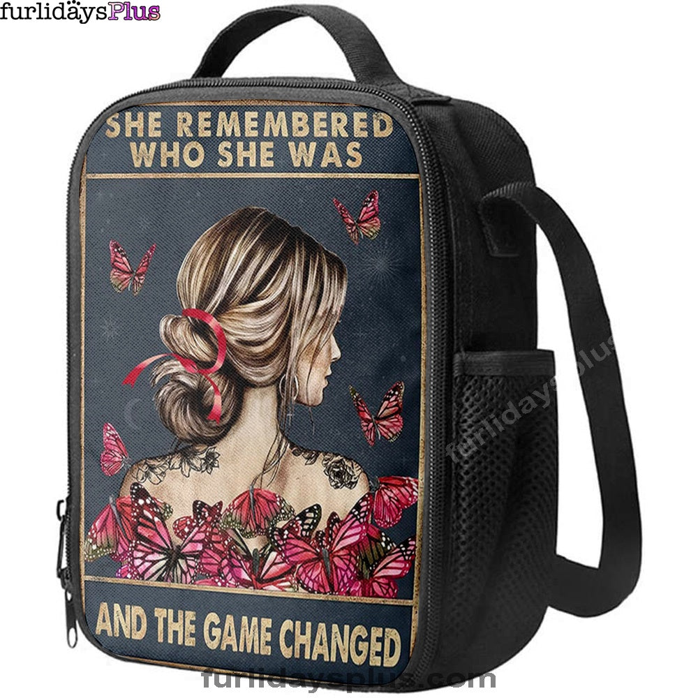 She Remembered Who She Was And The Game Changed Lunchbag, Motivational Lunchbag, Boho ation Poster, Girls, Teens