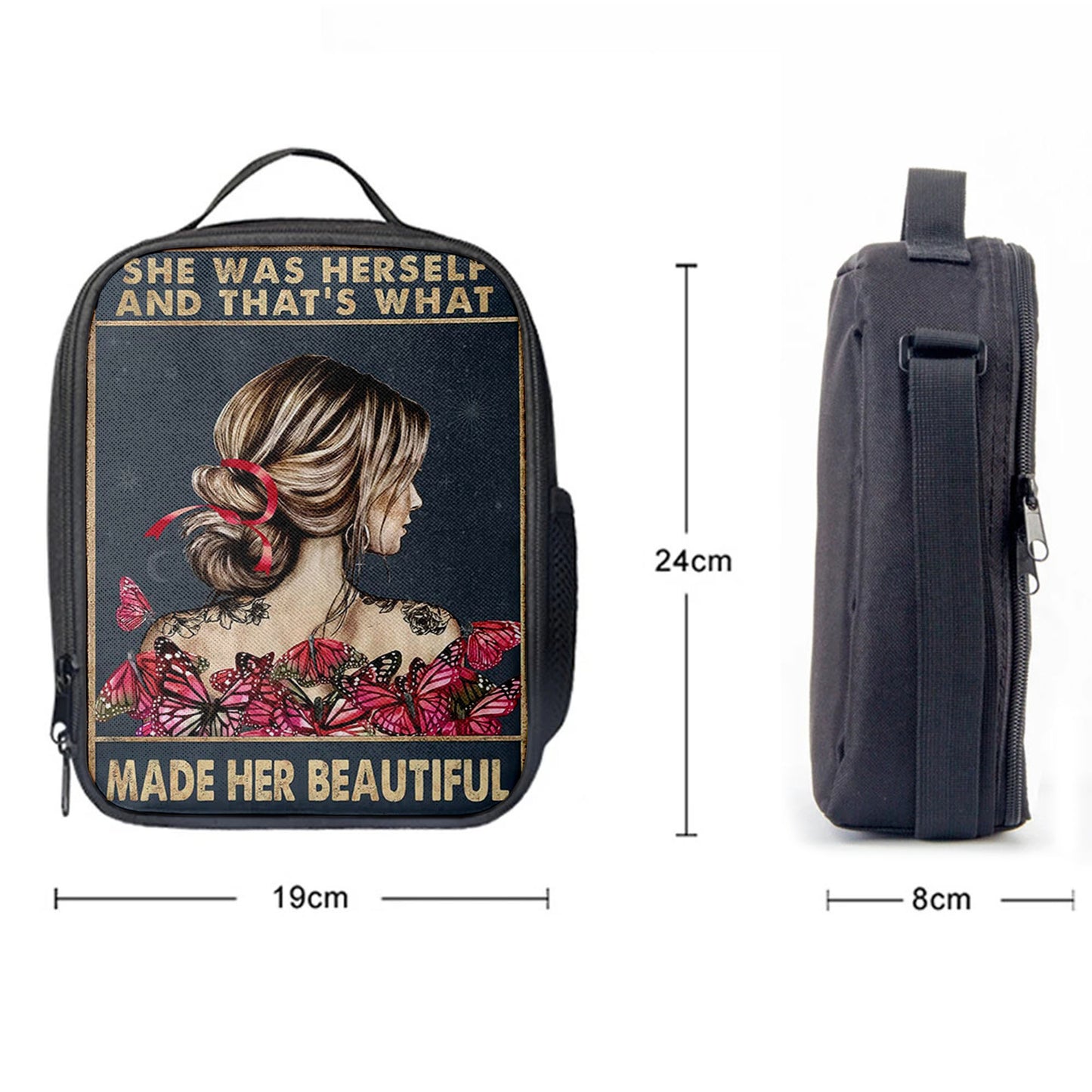 She Remembered Who She Was Lunchbag, Boho Hippie Butterfly