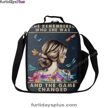 She Remembered Who She Was and the Game Changed Lunchbag, Encouragement Gifts for Women, ation For Teens Bedroom, Home Office