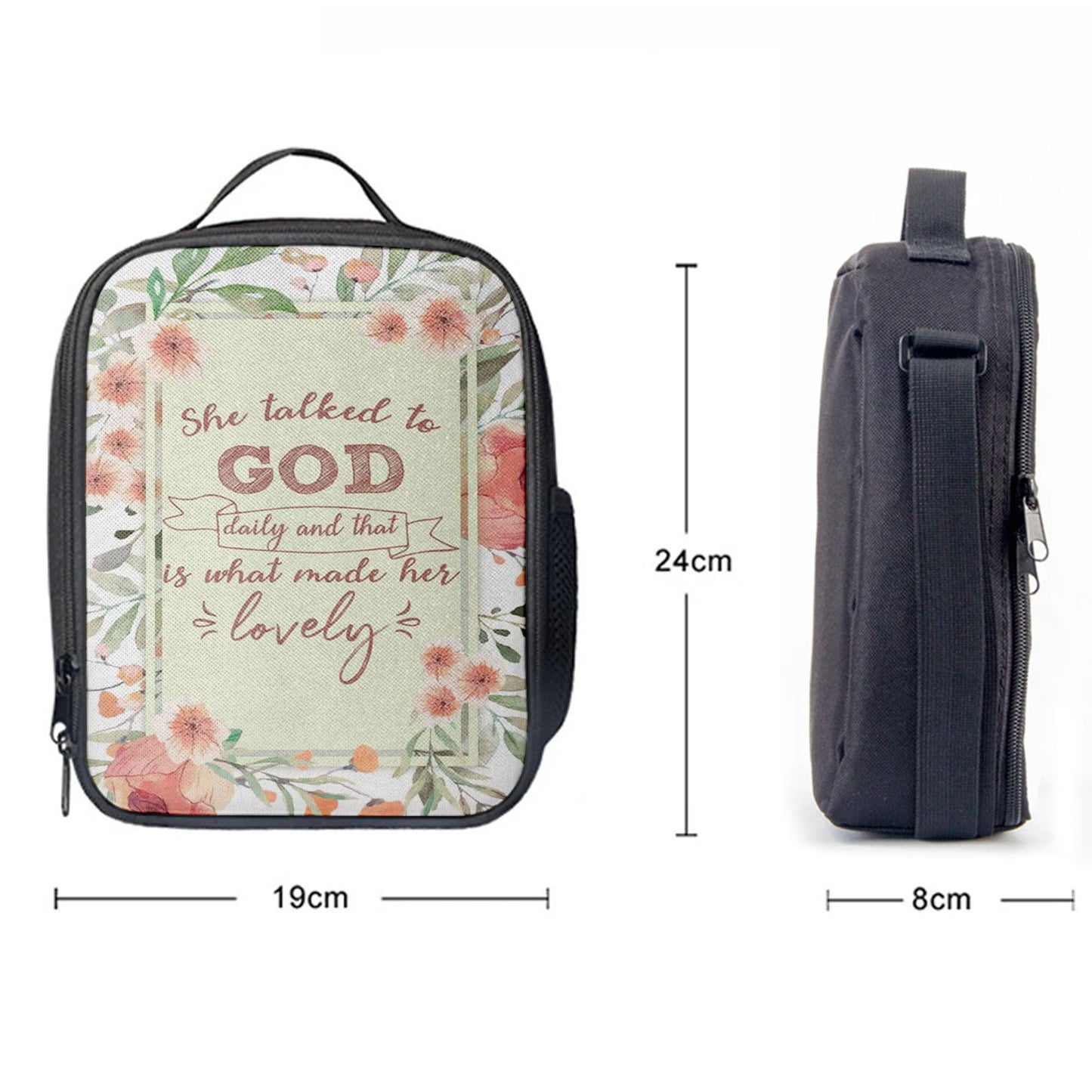 She Talked To God Daily And That Is What Made Her Lovely Lunchbag, Bible Verse Lunch Bag, Scripture Lunchbag