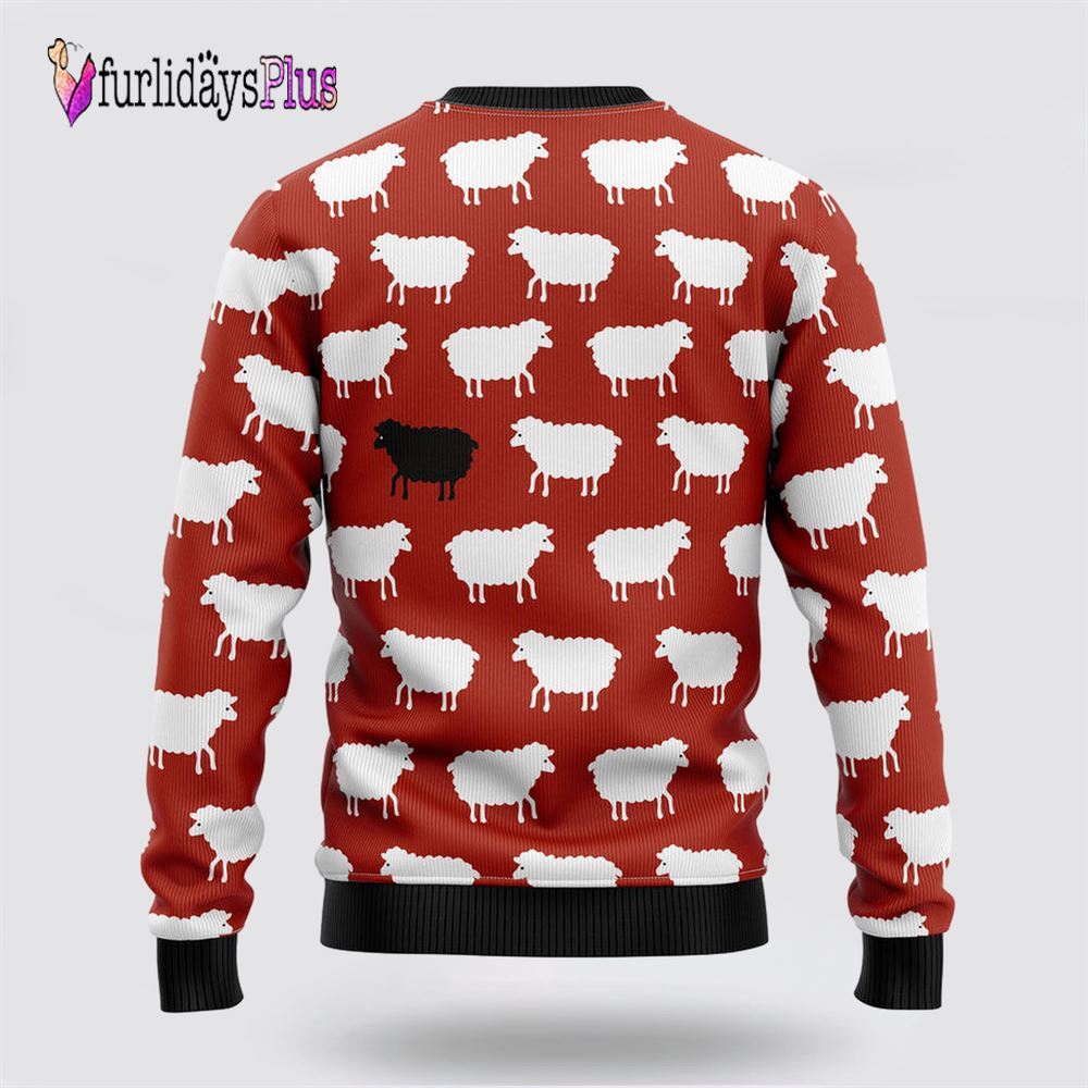 Sheep Black And White Ugly Christmas Sweater, Sweater Gifts For Pet Lover