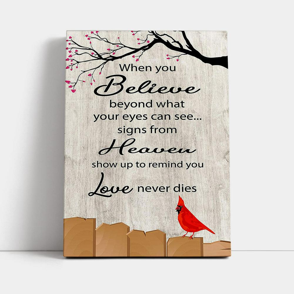 Signs From Heaven Remind You Love Never Dies Canvas Wall Art - Christian Canvas Wall Art Decor