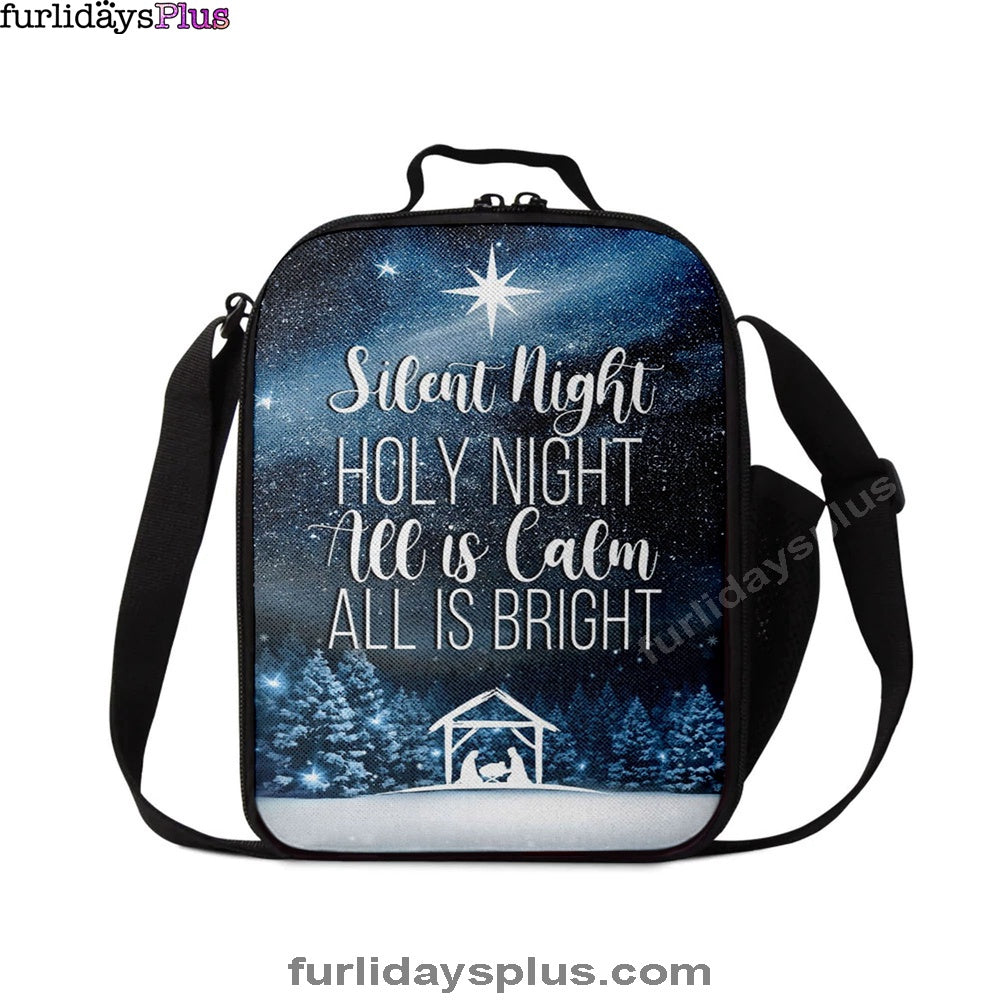Silent Night Holy Night Starry Night Lunchbag, Bible Verse Lunch Bag, Scripture Lunchbag