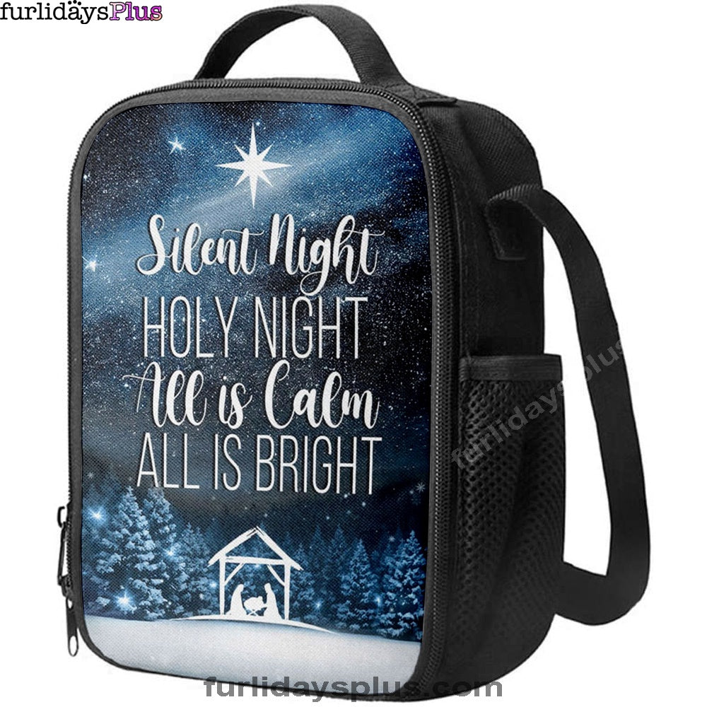 Silent Night Holy Night Starry Night Lunchbag, Bible Verse Lunch Bag, Scripture Lunchbag
