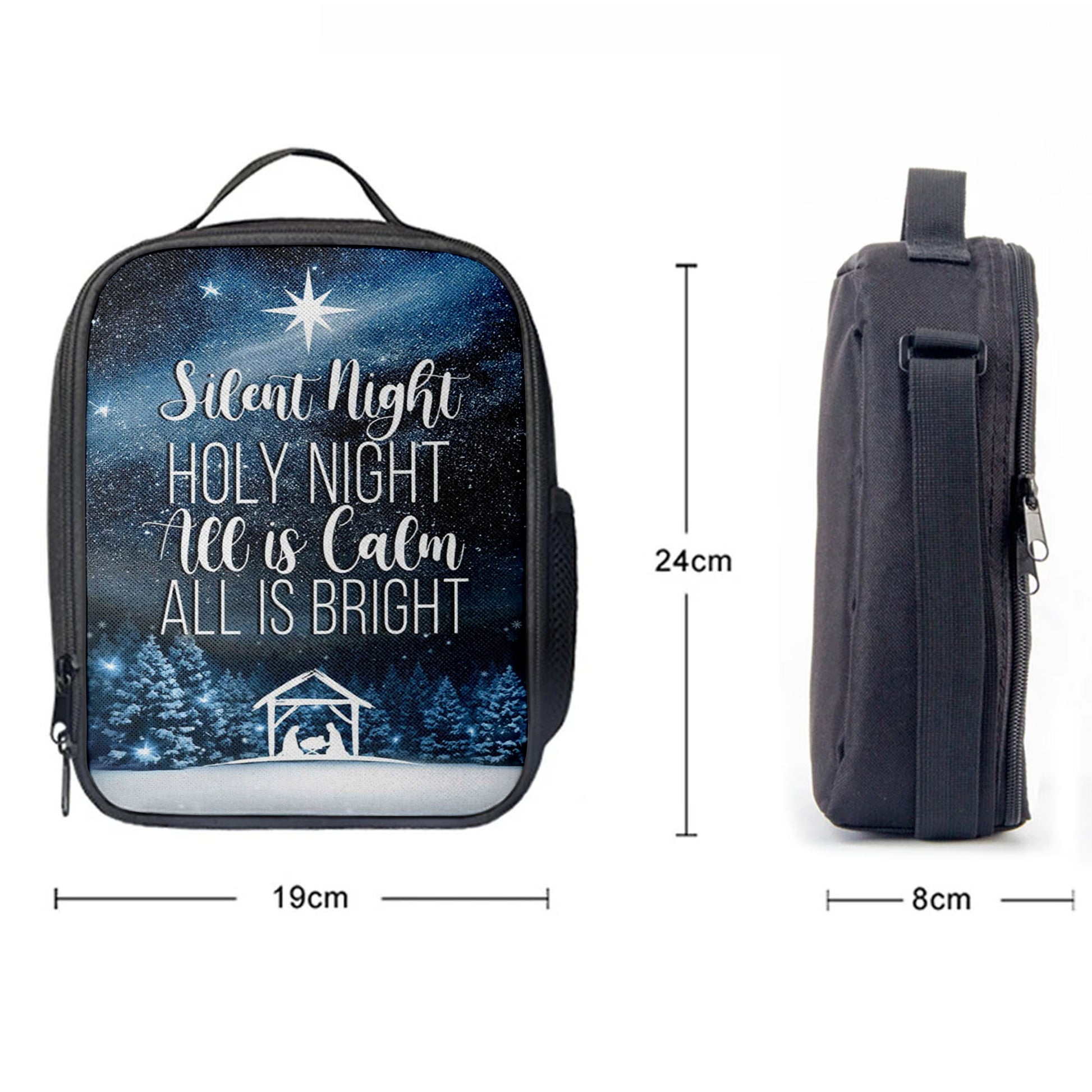 Silent Night Holy Night Starry Night Lunchbag, Bible Verse Lunch Bag, Scripture Lunchbag