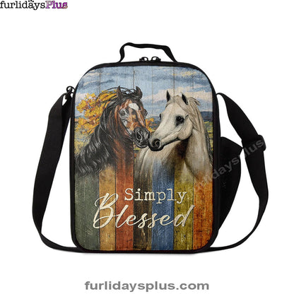 Simply Blessed Horse Couple Lunchbag Print, Inspirational Lunch Bag, Christian Lunchbag Lunchbag
