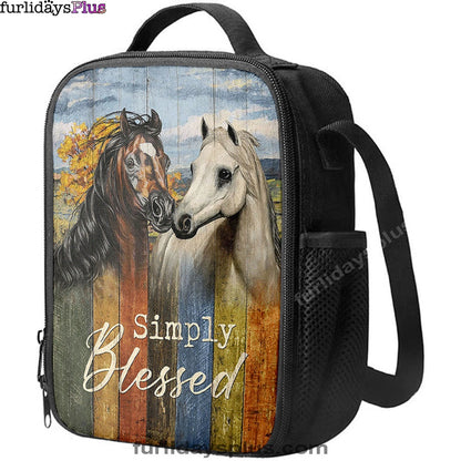 Simply Blessed Horse Couple Lunchbag Print, Inspirational Lunch Bag, Christian Lunchbag Lunchbag