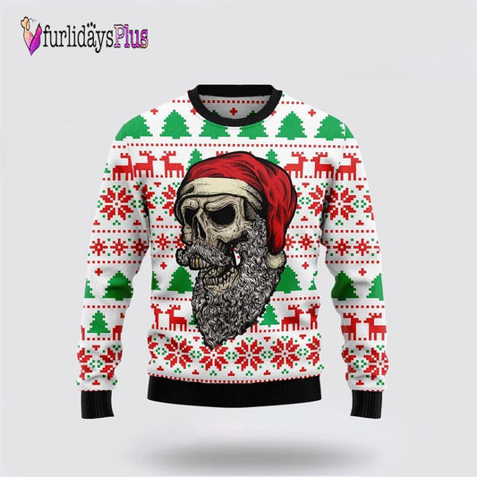 Skull Santa Claus Costume Ugly Christmas Sweater For Men And Women, Christmas Gift, Christmas Winter Fashion
