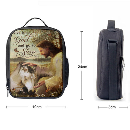 Sleeping Horse And Jesus Lunchbag, Give It To God And Go To Sleep Lunchbag, Jesus Christ Lunch Bag, Christian Lunch Bag