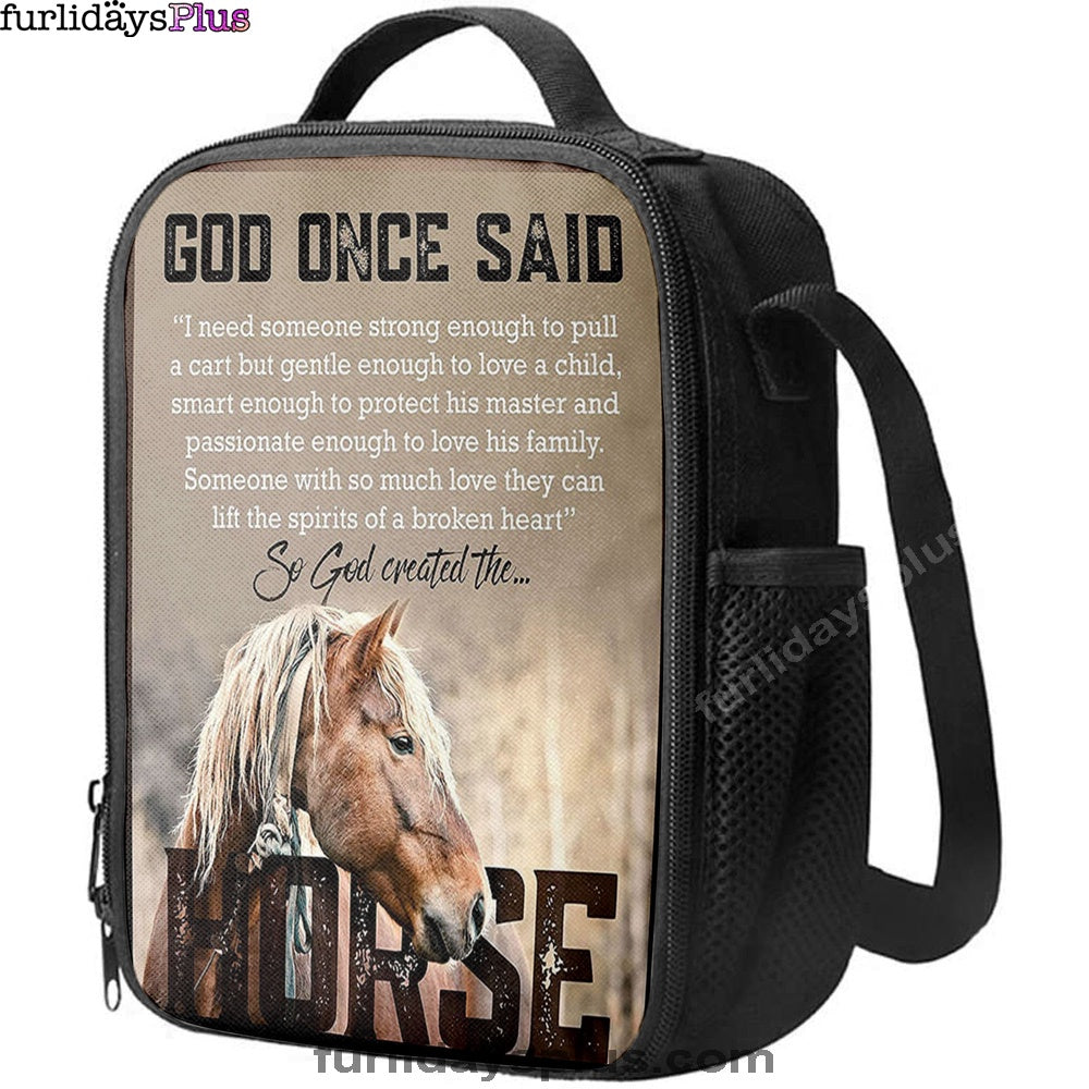 So God Created The Horse Lunchbag, Perfect Gift For Vets & Horse Lovers!, Christian Lunchbag