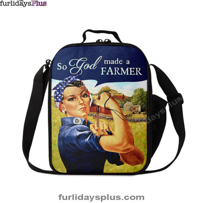 So God Made A Farmer Lunchbag, Christian Lunchbag, Bible Verse Lunch Bag