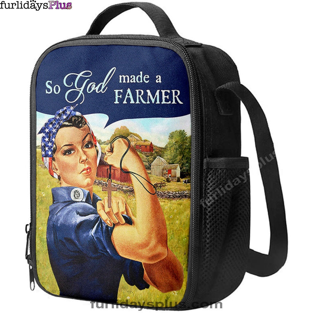 So God Made A Farmer Lunchbag, Christian Lunchbag, Bible Verse Lunch Bag