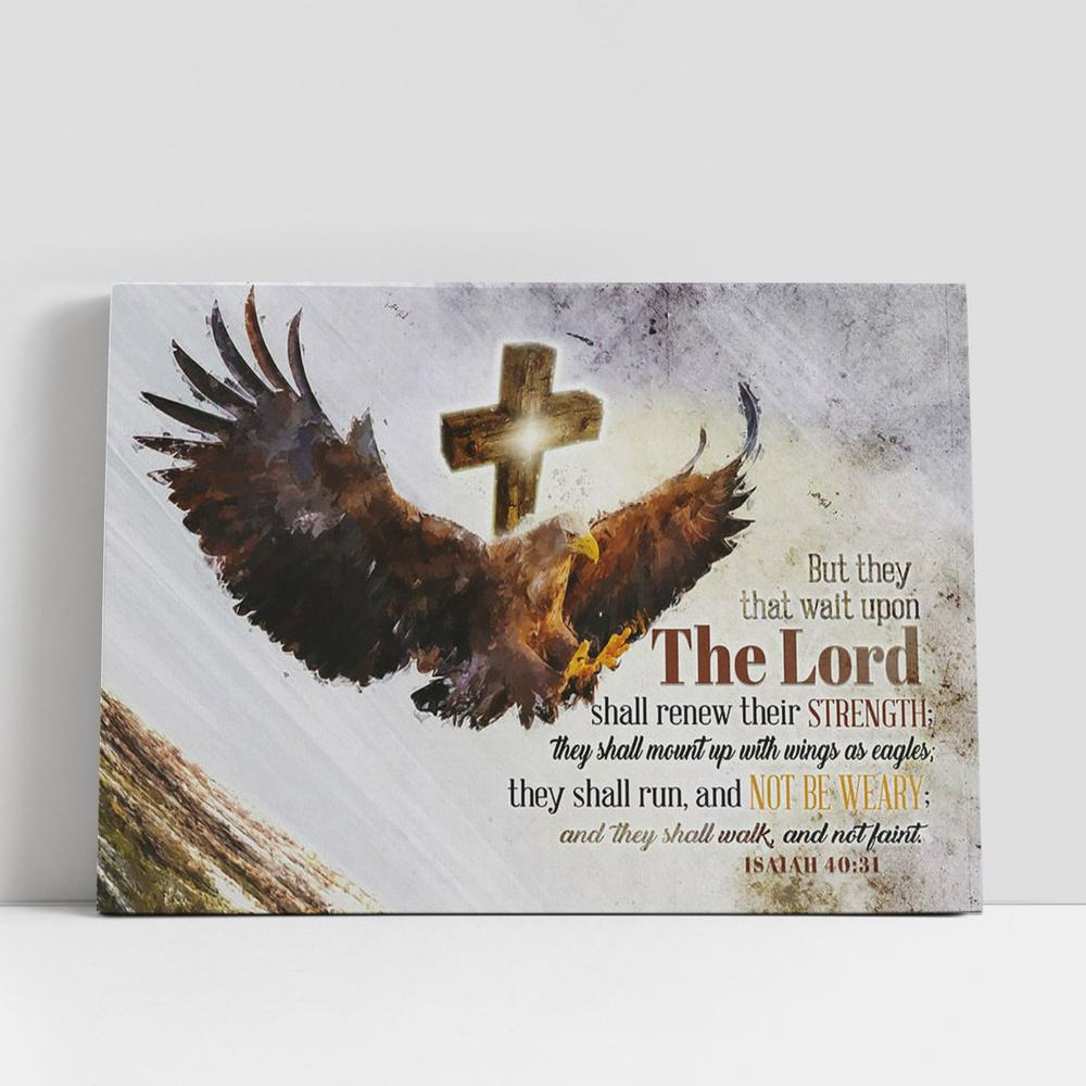 Soaring Eagle They That Wait Upon The Lord Canvas Art, Scripture Canvas Prints, Christian Gifts Wall Art