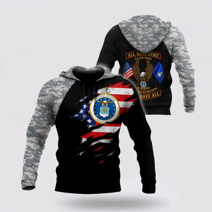 Us Air Force Hoodie, Soldier Us Air Force 3D All Over Printed Hoodie