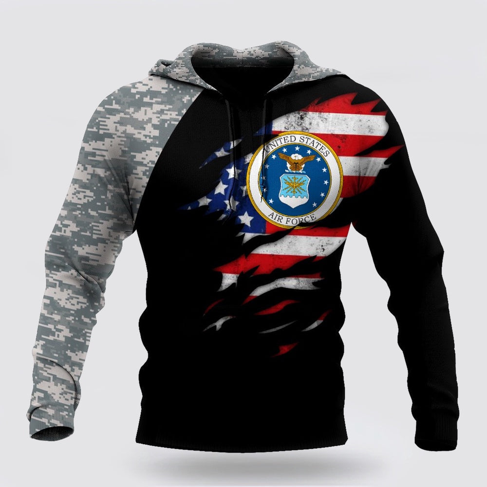 Us Air Force Hoodie, Soldier Us Air Force 3D All Over Printed Hoodie
