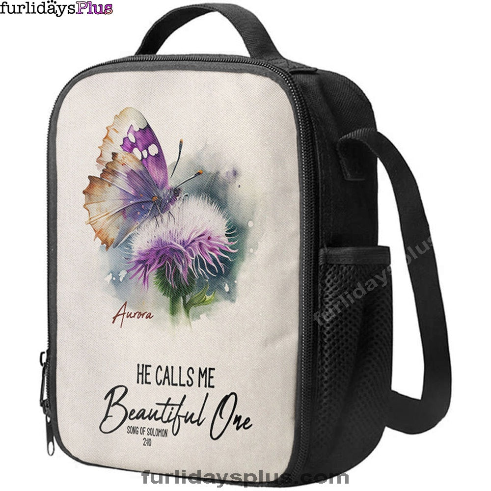 Solomon 10 He Calls Me Beautiful One Personalized Lunchbag, Religious Lunchbag, Bible Lunch Bag