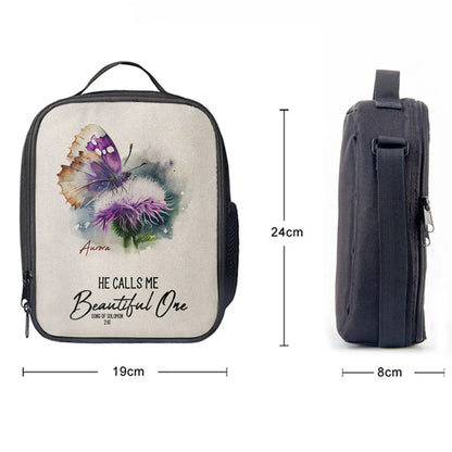 Solomon 10 He Calls Me Beautiful One Personalized Lunchbag, Religious Lunchbag, Bible Lunch Bag