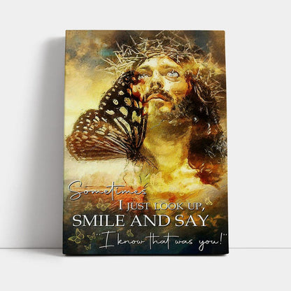 Sometimes I Jusst Look Up Smile And Say Jesus Canvas Wall Art - Jesus Canvas Pictures - Christian Canvas Wall Art