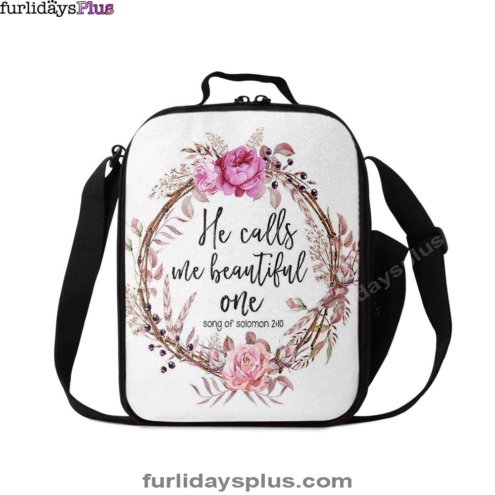 Song Of Solomon 2 10, He Calls Me Beautiful One Lunchbag, Christian Lunchbag