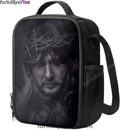 Spiritual Jesus Christ With Crown Of Thorns Lunchbag, Religious Lunch Bag, Christian Lunch Bag