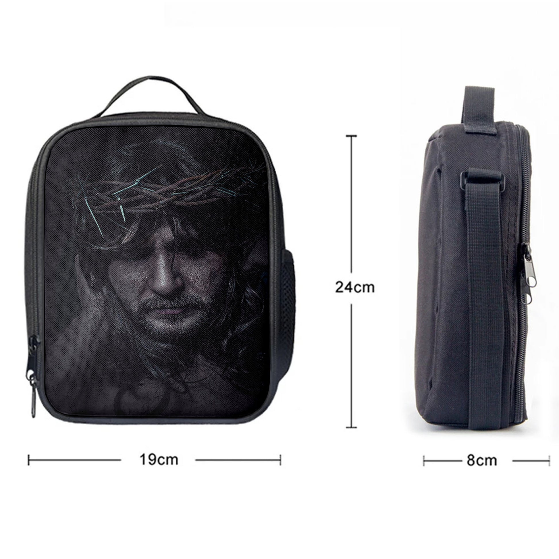 Spiritual Jesus Christ With Crown Of Thorns Lunchbag, Religious Lunch Bag, Christian Lunch Bag