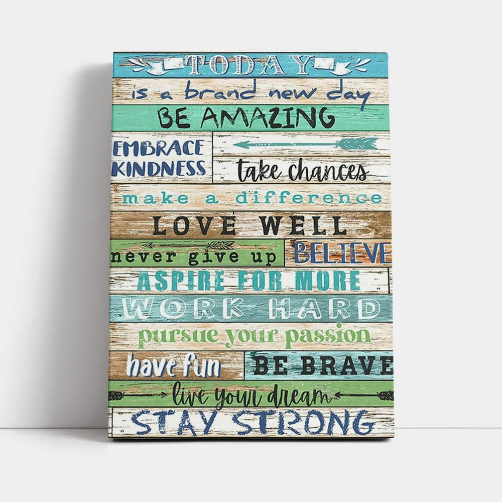 Stay Strong Positive Quotes Canvas Wall Decor - Encouragement Gifts For Women